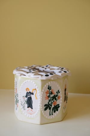 Image of Black dresses & Hollyhocks - Romantic Vase