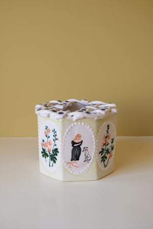 Image of Black dresses & Hollyhocks - Romantic Vase