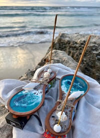 Image 3 of Handmade Ocean Resin Incense Holder Gift