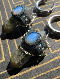 Image 3 of Double prism labradorite and Opalite and saddle ear weights 