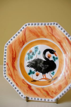 Image of Black Swan - Small Octagonal Plate