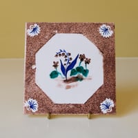 SECOND Manganese Tile - Snowdrops & Clover.