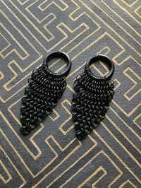 Image 1 of Handmade black steel chainmail ear weights 