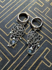 Image 1 of Lotus mandala beaded ear weights 