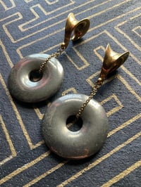 Image 2 of  Pyrite donut on saddle hook ear weights