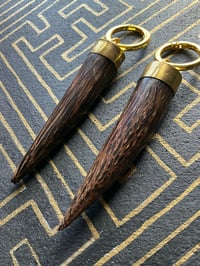 Image 2 of Large wooden tusk ear weights 