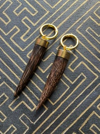 Image 1 of Large wooden tusk ear weights 