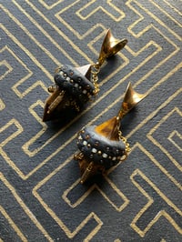 Image 1 of Double tigers eye prism ear weights 