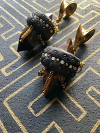 Image 2 of Double tigers eye prism ear weights 