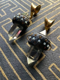 Image 2 of  Smoky topaz double prism ear weights 