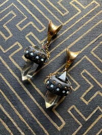 Image 1 of  Smoky topaz double prism ear weights 