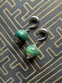 Image 1 of Green stone ear weights