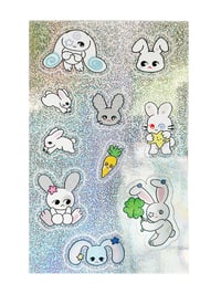 Image 1 of Glittery Bunny Sticker Sheet