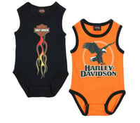 HD Children's Onesie 2fer Pack Black and Orange