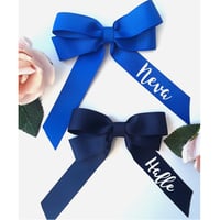 Image 1 of Personalised Hair Bow, School Hair Bow, 4″ Bow Clip, Bow Bobble