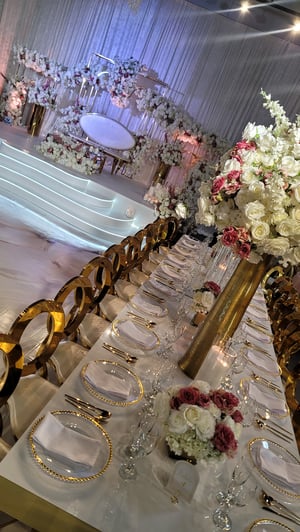 Image of DARK MAUVE PINK AND WHITE ROSES  SILK FLOWERS 