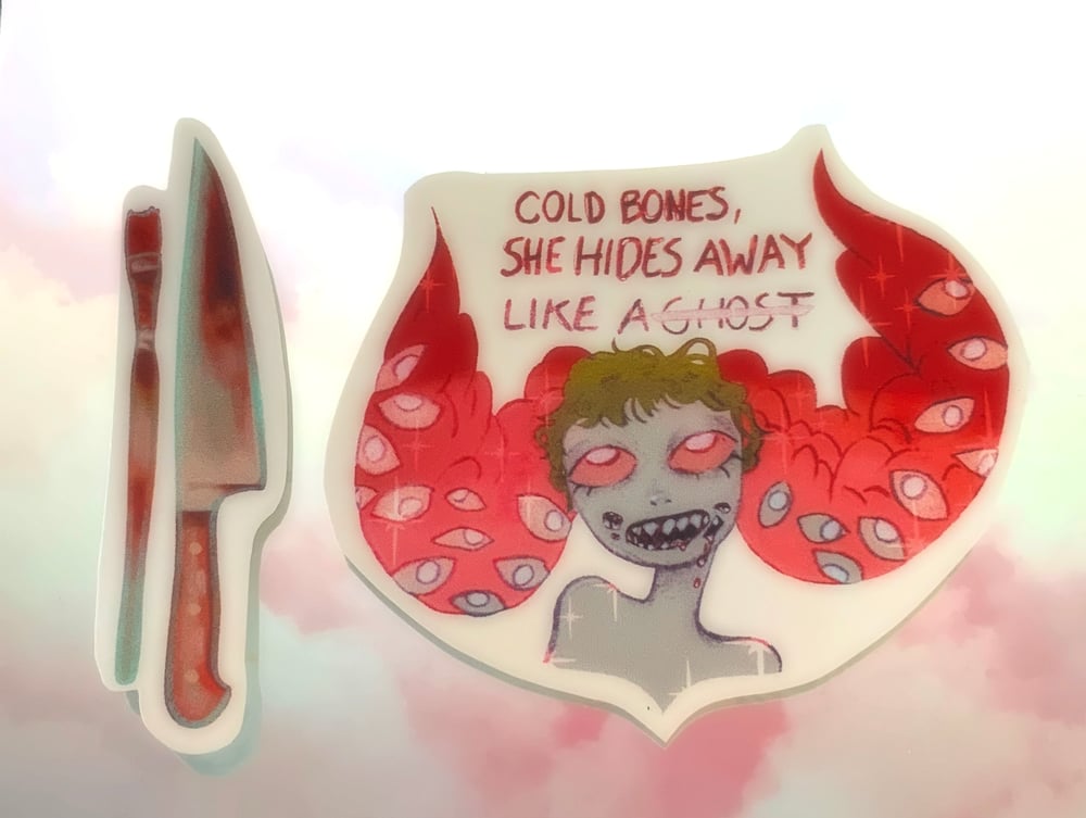 Image of cold bone harpy and knife stickers
