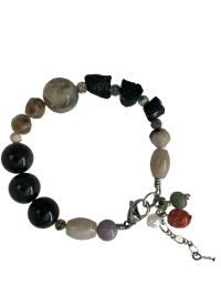 Image 1 of Chunky Bracelet | Moonlight Oasis  healing crystals high fashion wired bracelet ( not elastic )