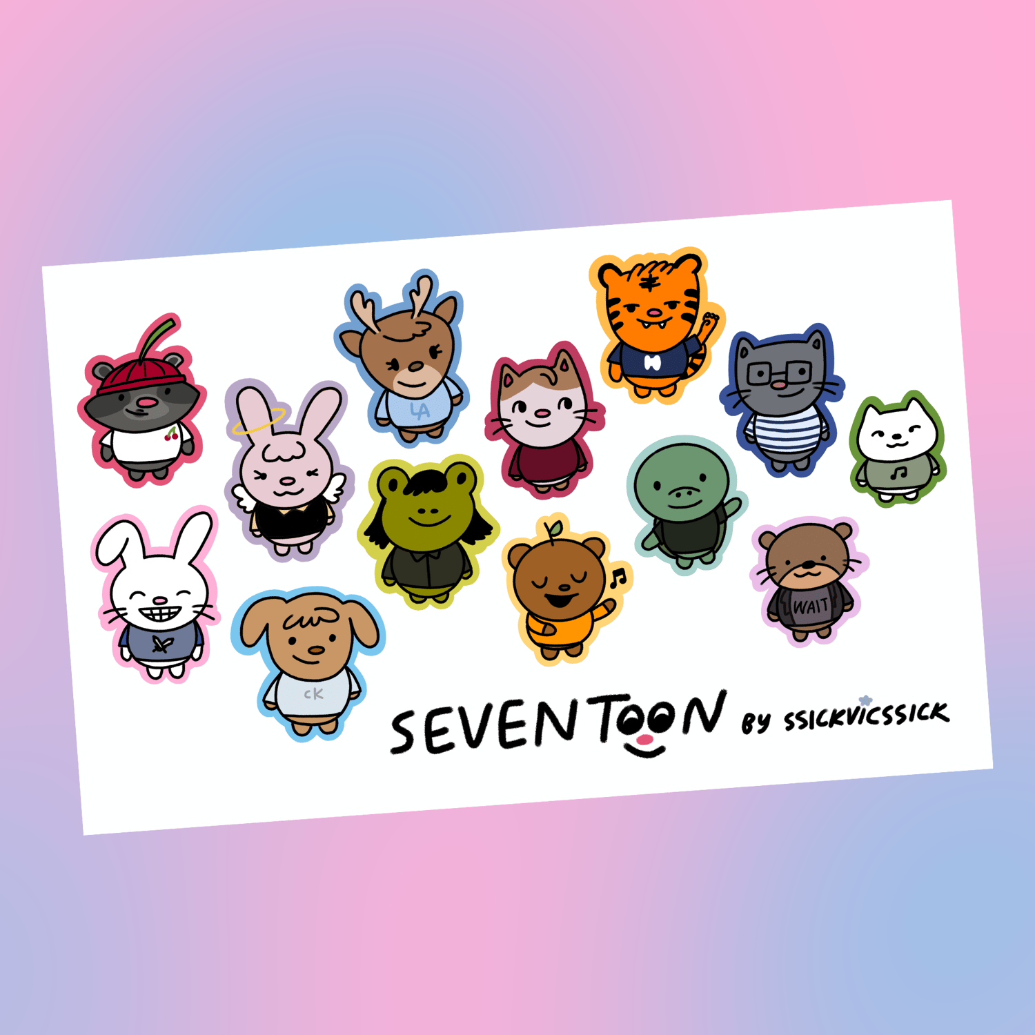 SEVENTOON - Seventeen Cartoon Sticker Sheet