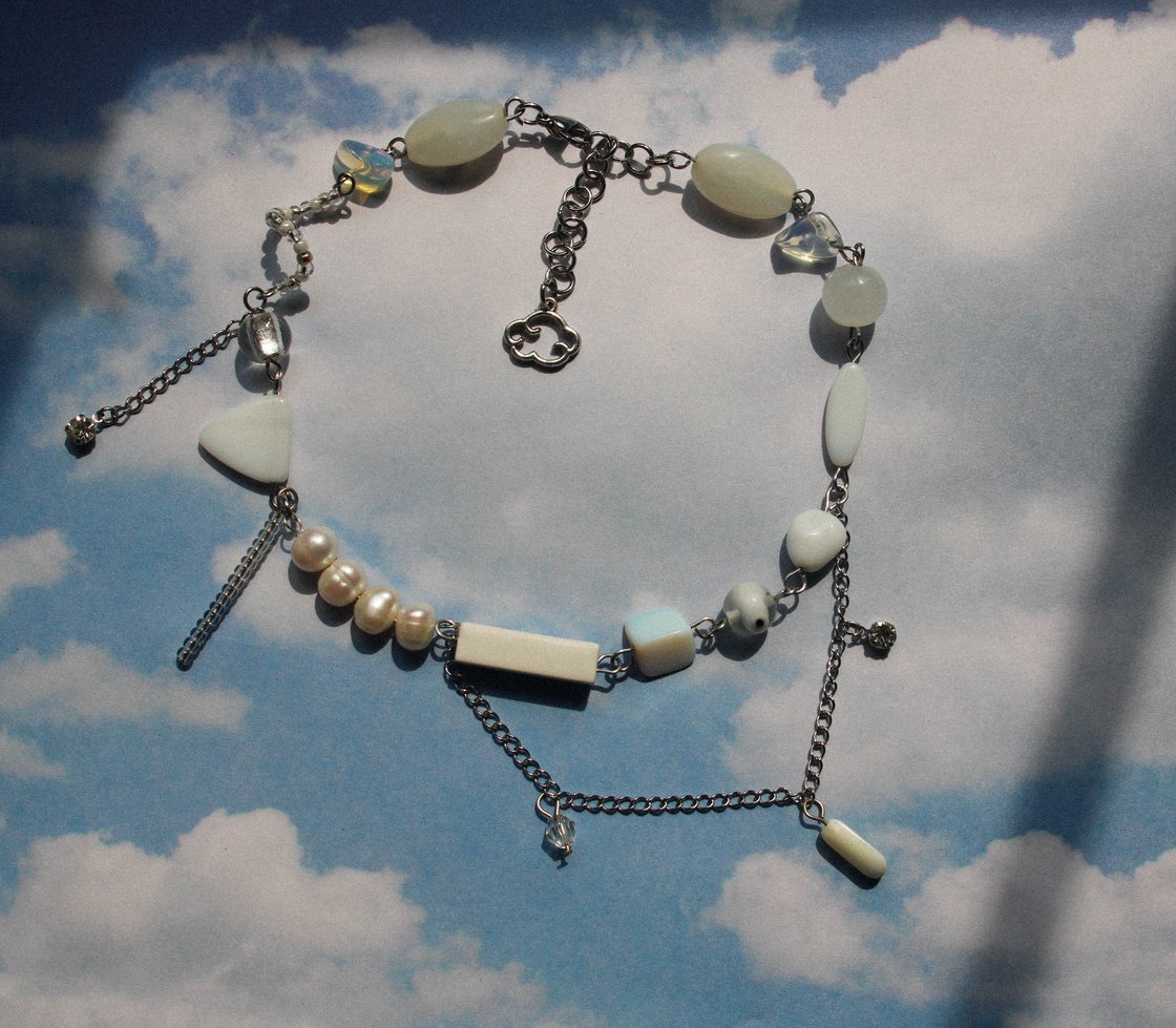 Image of white out necklace