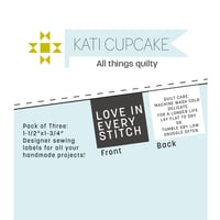 Love in Every Stitch Quilt Label - Grey