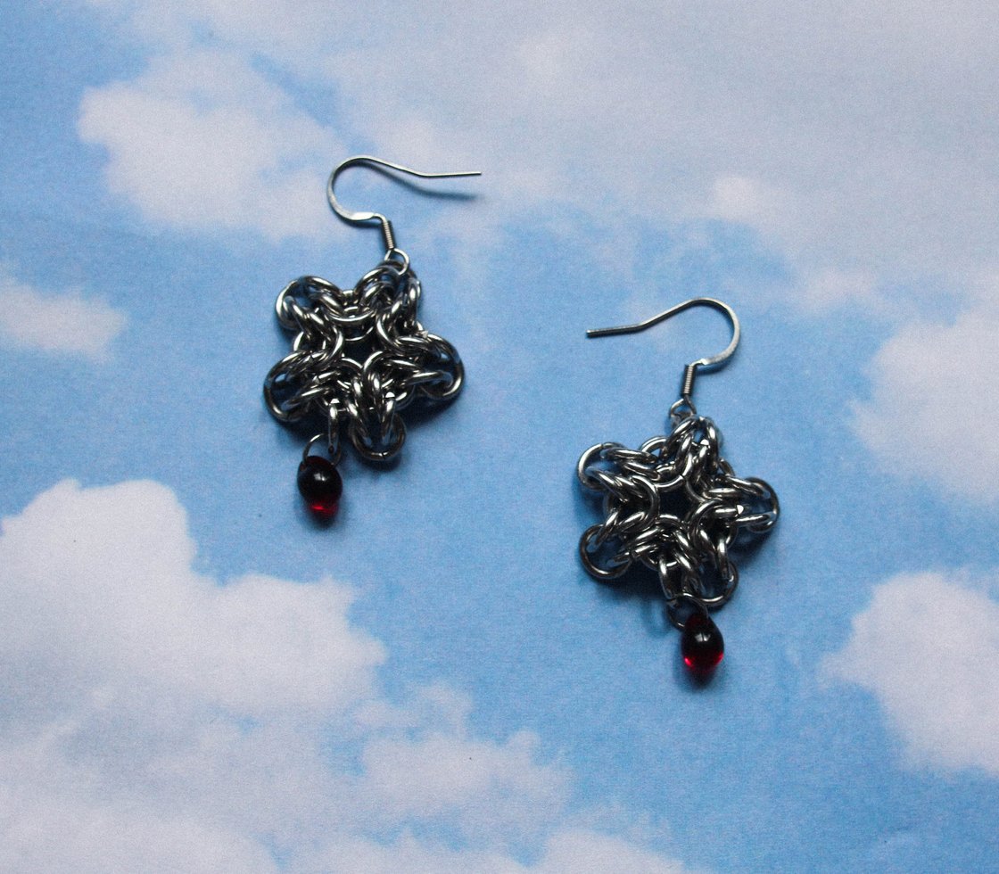 Image of chainmaille star drops