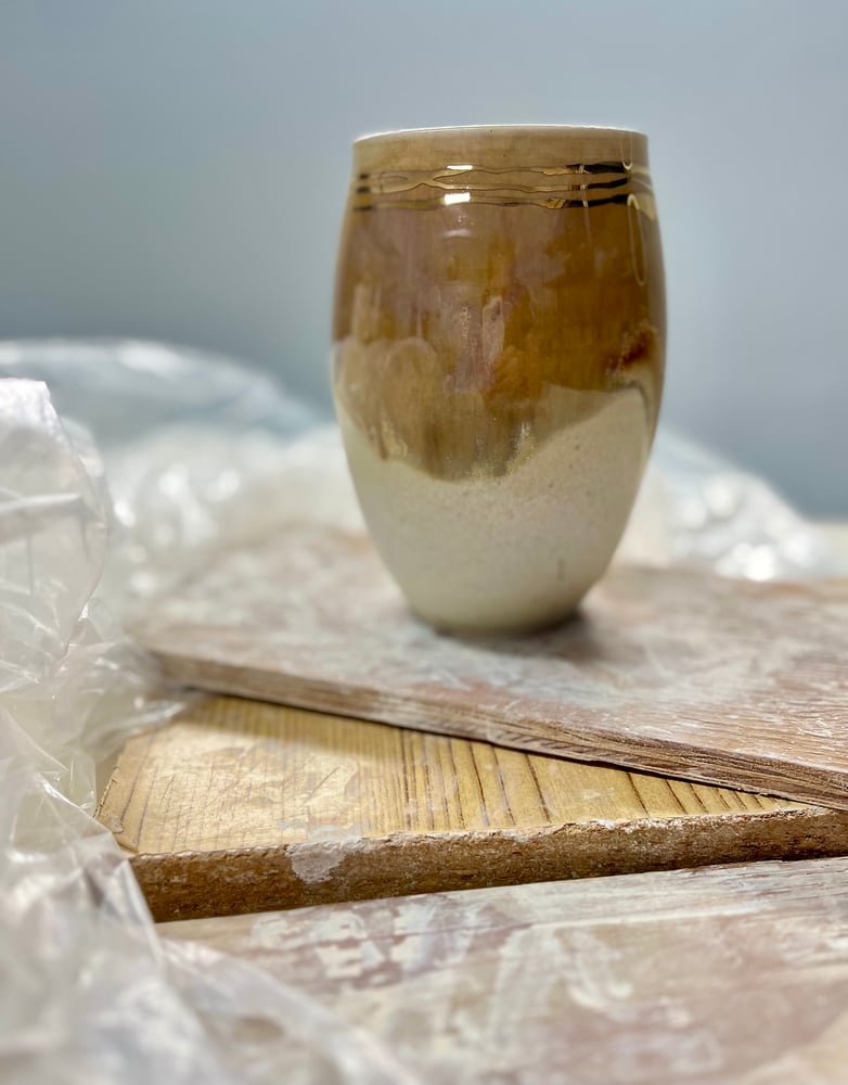 Image of gold and brown vase