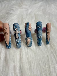 Image 1 of  Ripped Denim jean set 