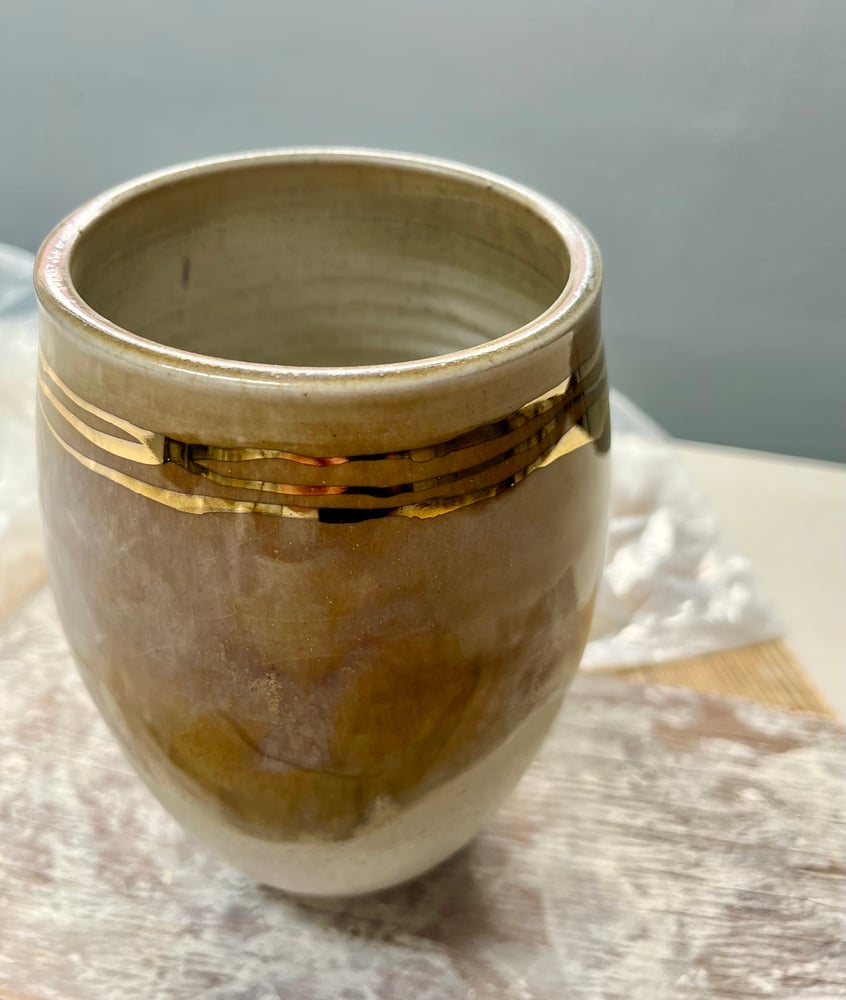Image of gold and brown vase