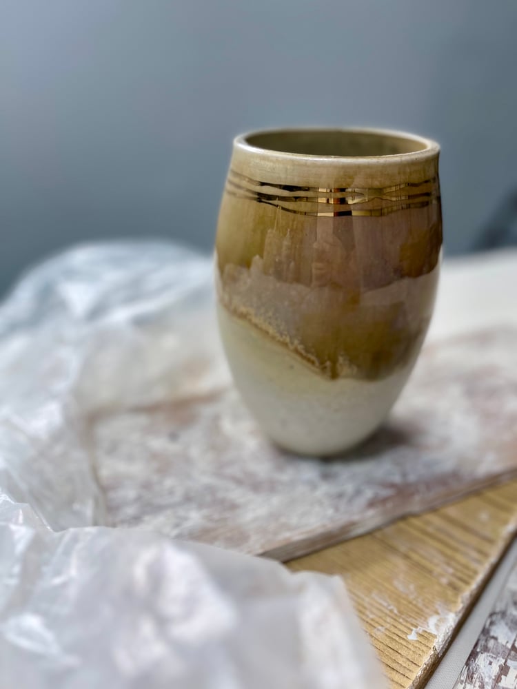 Image of gold and brown vase