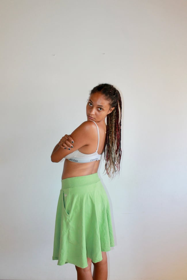 Y2K Green Midi Skirt