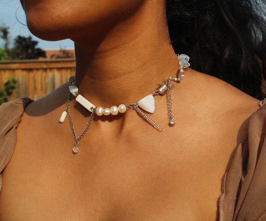 Image of white out necklace