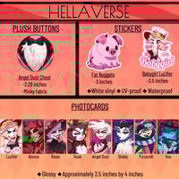 Image 1 of Hellaverse Buttons, Stickers, and Photocards