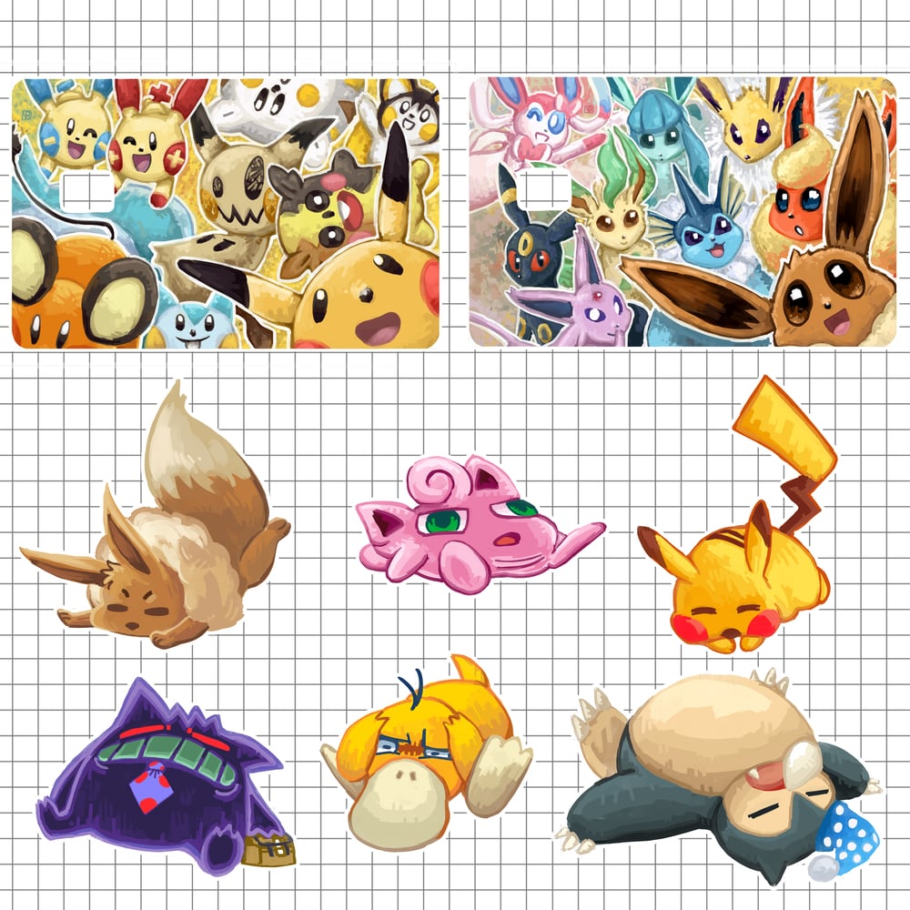 Silly Pokemon Stickers / Credit Card Covers