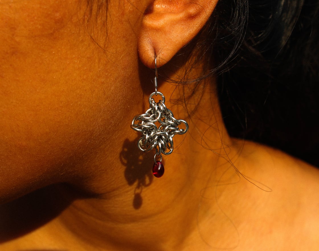 Image of chainmaille star drops