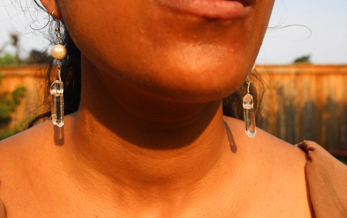 Image of nature's pearl earrings