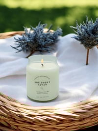 Image 2 of Not Today Satan 12 oz Apothecary Soy Wax Candle