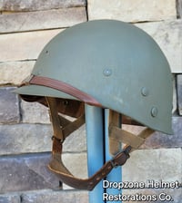 Image 14 of WWII M2 101st Airborne 502nd PIR Helmet D-bale Front Seam Paratrooper Liner NCO Net & Scrim.