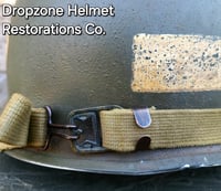 Image 10 of WWII M2 101st Airborne 502nd PIR Helmet D-bale Front Seam Paratrooper Liner NCO Net & Scrim.