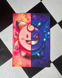 Image 1 of Gengar/Clefairy Split Print