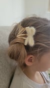 Fluffy mini bow // Snap clip