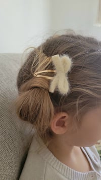 Image 2 of Fluffy mini bow // Snap clip