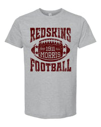 THROWBACK REDSKINS FOOTBALL ADULT T-SHIRT - GREY