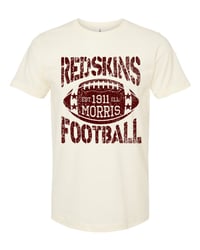 THROWBACK REDSKINS FOOTBALL ADULT T-SHIRT - NATURAL