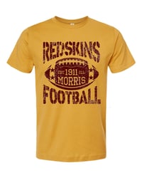 THROWBACK REDSKINS FOOTBALL ADULT T-SHIRT - GOLD