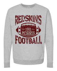 THROWBACK REDSKINS FOOTBALL ADULT CREWNECK SWEATSHIRT - GREY