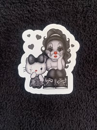 Image 2 of Clown girl x kitty Vinyl Sticker 
