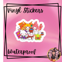 Image 1 of Kitty and Friends Snacks Vinyl Sticker
