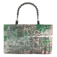 Image 2 of Floral Graffiti Handpainted Beaded Shoulder Bag