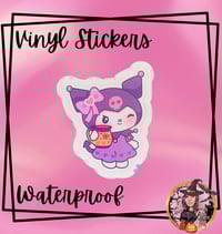 Image 1 of Kuromi Bow Vinyl Sticker 